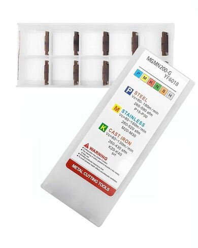 MGEHR1010-2 3/8" Shank Lathe Grooving & Part-Off Tool Holder with 20pcs MGMN200-G Purple Coated Carbide Inserts (2mm Width), Wrench & Screws for Steel and Stainless Steel in Kuwait