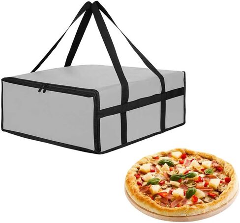 حقيبة توصيل البيتزا المعزولة مقاس 20 × 20 × 8 بوصة - تحتفظ بالحرارة السميكة للغاية لسائقي سيارات الركوب، وتقديم الطعام والاستخدام المنزلي، سخان طعام قابل للطي ومضاد للتسرب in Kuwait