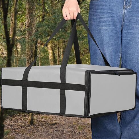 حقيبة توصيل البيتزا المعزولة مقاس 20 × 20 × 8 بوصة - تحتفظ بالحرارة السميكة للغاية لسائقي سيارات الركوب، وتقديم الطعام والاستخدام المنزلي، سخان طعام قابل للطي ومضاد للتسرب in Kuwait