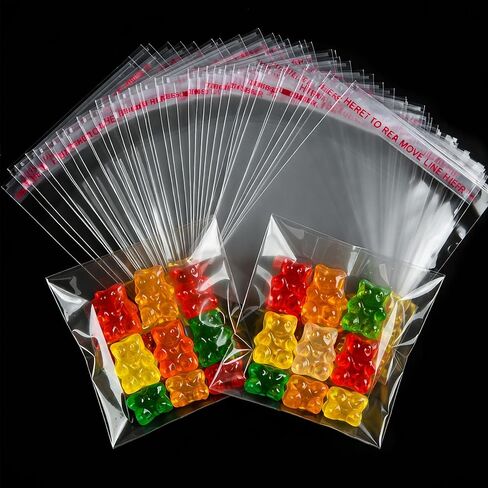 أكياس ملفات تعريف الارتباط Soarvita ذاتية الختم ، 100pcs 5 × 5 بوصات واضحة الهدايا التي يمكن إعادة بيعها السيلوفان أكياس للتعبئة التعبئة حلوى تفضل بمفضلاتها وملفات تعريف الارتباط الهدايا - الأغلفة اللاصقة ذاتية in Kuwait