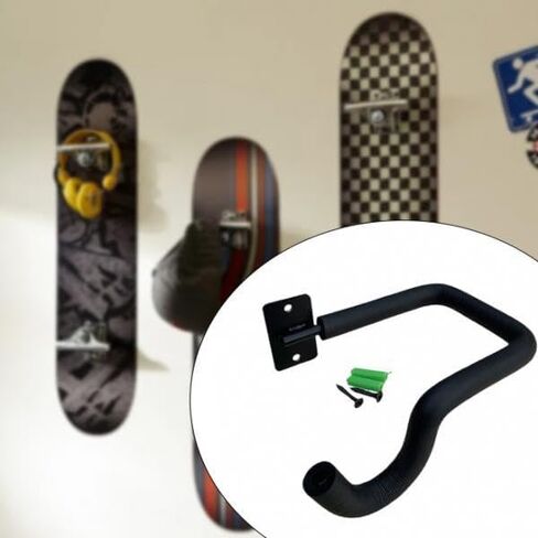 Skateboard Wall Hanger for Home Garage Metal with Sponge Pad Storage Holder in Kuwait