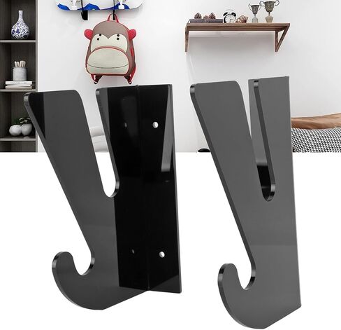 2 Pcs Acrylic Skateboard Rack, Wall Mount Skateboard Storage Rack, Load Bearing Skateboard Holder with Hooks for Longboards and Surfboards, Includes Mounting Hardware in Kuwait