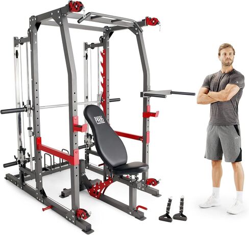 Marcy Smith Machine Home Gym System SM-4903, All-in-One Strength Training Cage with Weight Bench, Pulley, Squat Rack & Workout Station in Saudi Arabia