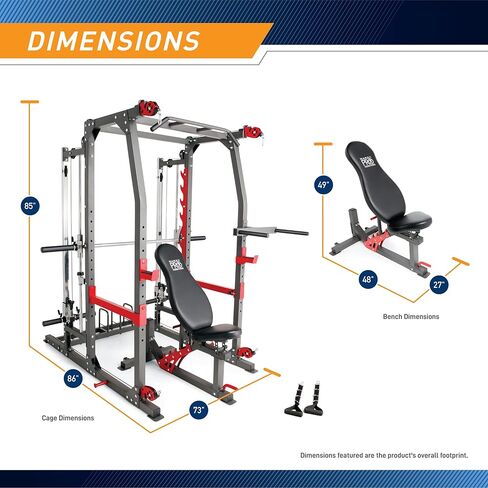 Marcy Smith Machine Home Gym System SM-4903, All-in-One Strength Training Cage with Weight Bench, Pulley, Squat Rack & Workout Station in Saudi Arabia