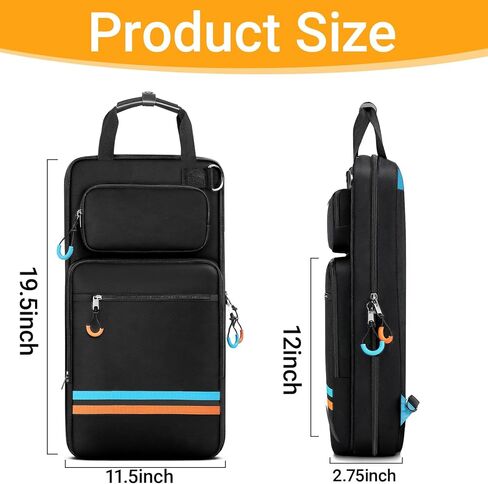 حقيبة أعواد الطبل، حامل حقيبة أعواد الطبل مع مقابض وحزام كتف قابل للفصل، حقيبة أعواد الطبل المعلقة لأعواد الطبل والمطارق للطبول، المبتدئين في الفرقة، أزعج in Kuwait