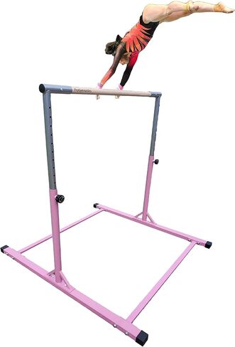 ProGymnastics Horizontal Bar Gymnastics 3' to 5' Kip Junior Sturdy Adjustable Bars Teenagers Pink in Saudi Arabia