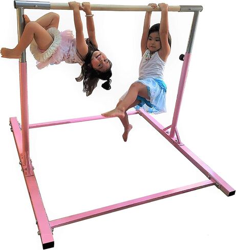ProGymnastics Horizontal Bar Gymnastics 3' to 5' Kip Junior Sturdy Adjustable Bars Teenagers Pink in Saudi Arabia