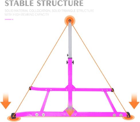 ProGymnastics, 5Ft, Athletic, Horizontal Bar, Adjustable, Kip Bars, Pink, Gymnastics, with Free Gloves, Gymnastics Bar, for Kids, Home, girls, gymnastics, monkey beam, balance set Adjustable in Saudi Arabia