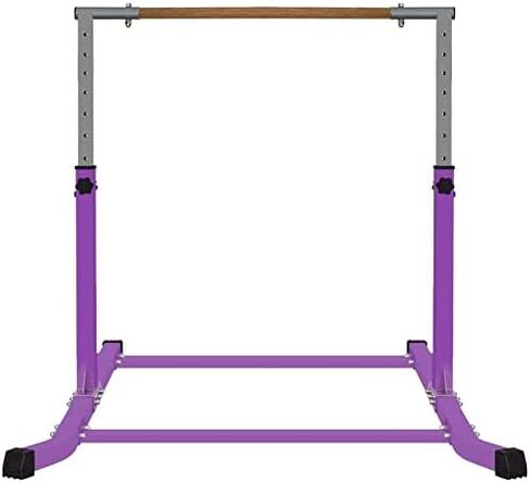 Expandable Gymnastics Kip Bar Set with Balance Beam, 6'x4' Mat for Kids, Horizontal Bar Junior Gymnastic Training Exercise Gymnast Home Gym Adjustable 3 to 5 FT Fiberglass Rail (Purple) in Saudi Arabia