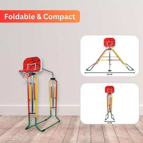 Iron Bar Gymnastics Kip Bar for Kids with Swing and Ring, Junior Adjustable Training Bar for Home, Folding Monkey Bar for Children with Adjustable Height Multicolor, Colorful in Saudi Arabia