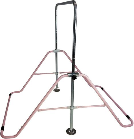 Kids Jungle Gym 3 in 1 Gymnastics Monkey Bar Deluxe Swing Set, Trapeze Rings, Adjustable Horizontal Climb Tower Junior Training Pink in Saudi Arabia