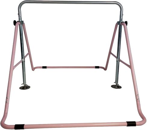 Kids Jungle Gym 3 in 1 Gymnastics Monkey Bar Deluxe Swing Set, Trapeze Rings, Adjustable Horizontal Climb Tower Junior Training Pink in Saudi Arabia