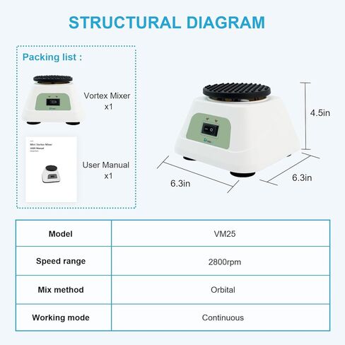 خلاط دوامي بسرعة ثابتة 2800 دورة في الدقيقة مع العمل المستمر، دوامة مختبر مع وسادة منصة 4 بوصة للزجاجات والأنابيب كبيرة الحجم، وطلاء الأظافر، ومواد لاصقة للرموش، وخلط دهانات الهوايات in Kuwait