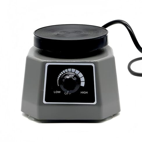 Lab Vibrator, 4" Small Round Vibrating Plate, 100W Plaster Oscillator Paint Shaker, Adjustable Speed Gypsum Mixing Machine, for Remove Resin Bubbles Mixing Plaster Gypsum in Kuwait