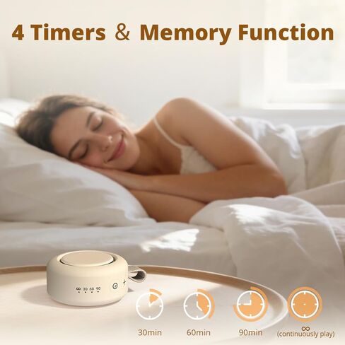 آلة صوت محمولة، آلة ضوضاء بيضاء مع 30 صوتًا مهدئًا، 4 مؤقتات، وظيفة الذاكرة للأطفال الصغار والكبار، بطارية قوية للنوم، آلة أصوات ضوضاء بنية للمنزل والسفر والمكتب in Kuwait