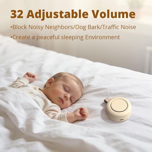 آلة صوت محمولة، آلة ضوضاء بيضاء مع 30 صوتًا مهدئًا، 4 مؤقتات، وظيفة الذاكرة للأطفال الصغار والكبار، بطارية قوية للنوم، آلة أصوات ضوضاء بنية للمنزل والسفر والمكتب in Kuwait