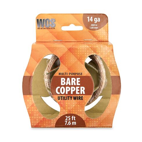 سلك نحاسي عاري، مقاس 24، .020 بوصة / 0.51 مم، 100 قدم / 30.5 م موزع in Kuwait