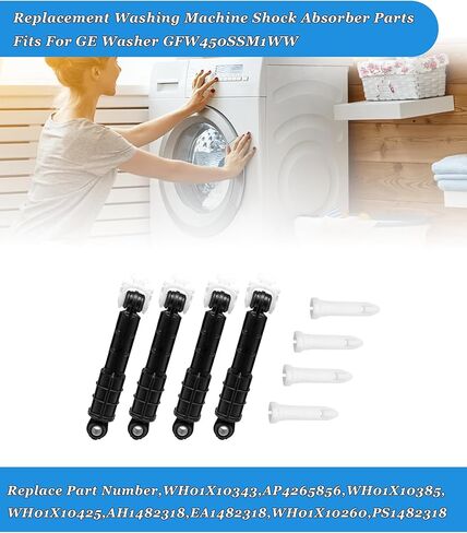 Washing Machine Shock Absorber Replacement Parts Fits For GE Washer GFW450SSM1WW,Replaces WH01X20826 WH01X10343 AP4265856 WH01X10385 WH01X10425 WH01X10260 PS1482318,With 4 Shock and 4 Pins in Kuwait