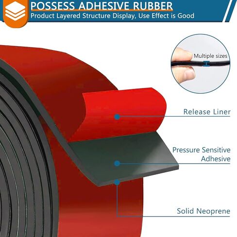 شرائط مطاطية صلبة لاصقة من HooTown، بعرض 0.5 بوصة × 1/16 بوصة سميكة × 180 بوصة طويلة من صفائح مطاط النيوبرين الذاتية مع دعامة لاصقة للحشوات التي تصنعها بنفسك، والوسادات، والختم، والبطانة، وخطوط الطقس، والأختام، باللون الأحمر in Kuwait