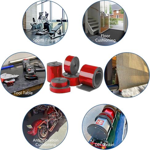 شرائط مطاطية صلبة لاصقة من HooTown، بعرض 0.5 بوصة × 1/16 بوصة سميكة × 180 بوصة طويلة من صفائح مطاط النيوبرين الذاتية مع دعامة لاصقة للحشوات التي تصنعها بنفسك، والوسادات، والختم، والبطانة، وخطوط الطقس، والأختام، باللون الأحمر in Kuwait
