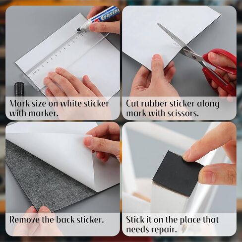 4 عبوات من ألواح المطاط ذاتية اللصق مقاس 15.24 سم × 15.24 سم 1/25 وسادات مطاطية سميكة غير قابلة للانزلاق من السيليكون ورقة حشية من أجل تسوية المواد DIY ومصدات الختم ومعدات حماية الأثاث والحشو للحد من الضوضاء in Kuwait