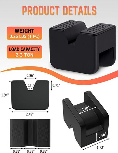 4-Pack Car Jack Stand Pads, Fits 3 Ton Rubber Jack Pad Adapter with Non-Slip Ridges, Universal Rail Pinch welds Protector for Protecting Car Chassis in Kuwait