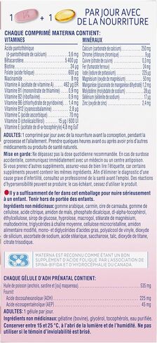 NESTLÉ Materna Prenatal Multivitamin with DHA Supplement | Folic Acid | 60 tablets + 60 DHA soft gels in Saudi Arabia
