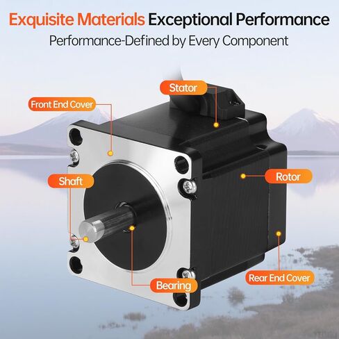 Nema 23 Stepper Motor 1.8‌°‌ 2 Phase High Torque 1.3Nm(184.1oz·in) Bipolar 57x55mm 4.2A 0.5Ω 4-Wire Shaft 21mm φ8mm 57 Stepper Motor Cable 1M for CNC Mill Lathe Router 3D Printer DIY Robot in Kuwait