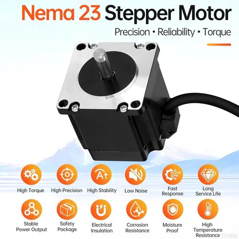 Nema 23 Stepper Motor 1.8‌°‌ 2 Phase High Torque 1.3Nm(184.1oz·in) Bipolar 57x55mm 4.2A 0.5Ω 4-Wire Shaft 21mm φ8mm 57 Stepper Motor Cable 1M for CNC Mill Lathe Router 3D Printer DIY Robot in Kuwait