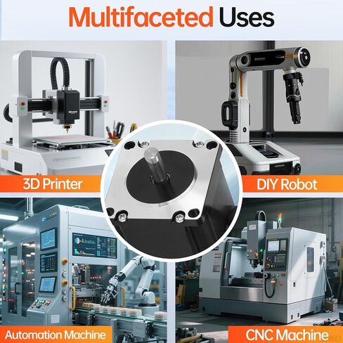 Nema 23 Stepper Motor 1.8‌°‌ 2 Phase High Torque 1.3Nm(184.1oz·in) Bipolar 57x55mm 4.2A 0.5Ω 4-Wire Shaft 21mm φ8mm 57 Stepper Motor Cable 1M for CNC Mill Lathe Router 3D Printer DIY Robot in Kuwait