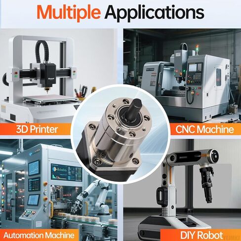 50.9:1 Geared Nema 17 Stepper Motor with Integrated Planetary Gearbox 2 Phase 1.8‌°‌ 0.55Nm(77.89oz·in) High Torque Bipolar 2Ω 1.7A 91mm 4-Lead Shaft 20mm φ8mm Cable 1M 3D Printer DIY CNC in Kuwait