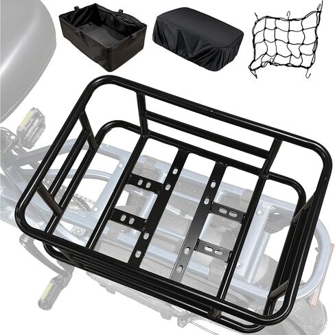 Rear Cargo Rack for E-Bikes – Universal Bicycle Rack with Cargo Net, Rain Cover, and Tool-Free Mounting in Saudi Arabia