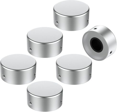 Solutek Buttons V2 Aluminum Guitar Pedal Footswitch Toppers w/ 3 Set Screws and Protection lining– Non-Slip, Barefoot-Friendly V2 for 5/16" 8.5mm Switch (SILVER, V2 fits 5/16" Switch) in Saudi Arabia