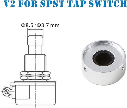 Solutek Buttons V2 Aluminum Guitar Pedal Footswitch Toppers w/ 3 Set Screws and Protection lining– Non-Slip, Barefoot-Friendly V2 for 5/16" 8.5mm Switch (SILVER, V2 fits 5/16" Switch) in Saudi Arabia