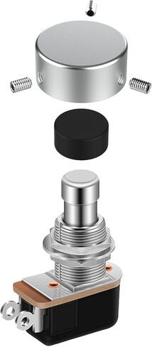Solutek Buttons V2 Aluminum Guitar Pedal Footswitch Toppers w/ 3 Set Screws and Protection lining– Non-Slip, Barefoot-Friendly V2 for 5/16" 8.5mm Switch (SILVER, V2 fits 5/16" Switch) in Saudi Arabia