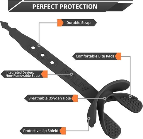 4 Pack Football Mouth Guards with Strap - Breathable Lip Protector Mouthpiece with Case for Football Players, Comfortable Wide Opening Design (Black/White/Blue/Green) - Perfect for Youth & Adult in Kuwait