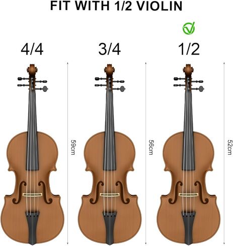 Violin Shoulder Rest for 1/2 Size, Collapsible and Height Adjustable Feet, Universal Type Parts Soft Easy to use, High Strength Sponge, Easy use for Kids Beginners - Black (for 1/4 Size) in Kuwait