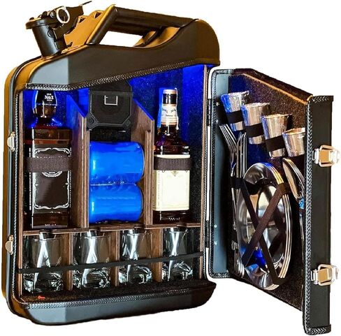 Portable Whiskey Bar, Personalized Mini Drinks Cabinet, 20L Large Capacity and Durable Structure, Personalized Small Bar, for Gift to Friends, Family, Party Indoor Decoration(45 * 35 * 17cm) in Saudi Arabia