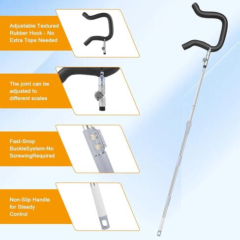 مدرب سبايك للكرة الطائرة، ارتفاع تلسكوبي 63 بوصة - 77 بوصة مع خطاف علامة استفهام - مدرب خفيف متين للتقديم والتدريب على القفز والقفز - شعور حقيقي بالكرة، مثالي للمبتدئين وحتى المحترفين (بدون كرة) in Kuwait