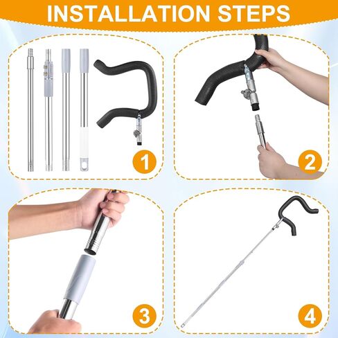 مدرب سبايك للكرة الطائرة، ارتفاع تلسكوبي 63 بوصة - 77 بوصة مع خطاف علامة استفهام - مدرب خفيف متين للتقديم والتدريب على القفز والقفز - شعور حقيقي بالكرة، مثالي للمبتدئين وحتى المحترفين (بدون كرة) in Kuwait