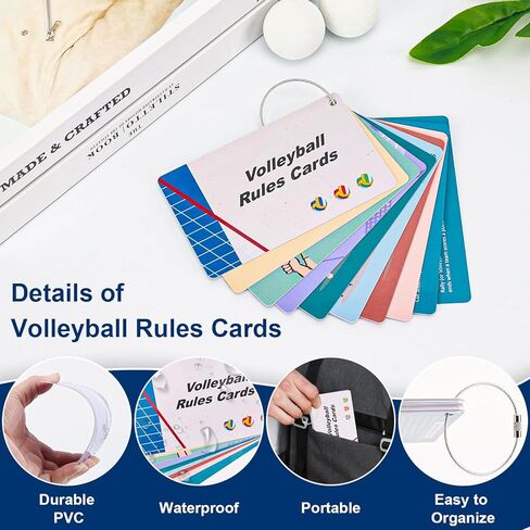 10 Pcs Volleyball Training Equipment Aid Cards for Rules 3×5 Inch Sports Exercise Card with Wire Keychain Volleyball Reference Card Coach Gifts Practice Accessories for Teens Beginner School Training in Saudi Arabia