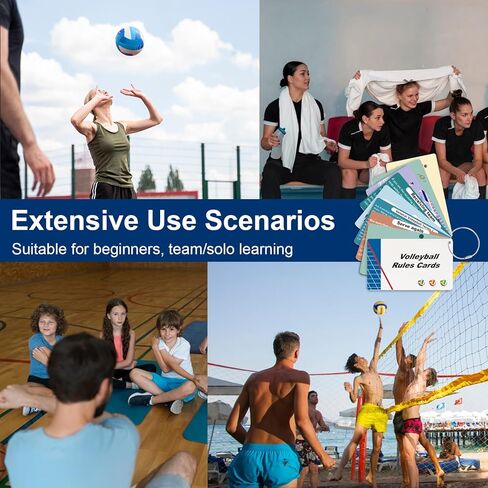 10 Pcs Volleyball Training Equipment Aid Cards for Rules 3×5 Inch Sports Exercise Card with Wire Keychain Volleyball Reference Card Coach Gifts Practice Accessories for Teens Beginner School Training in Saudi Arabia