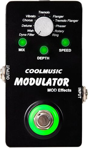 COOLMUSIC A-ME01 Modulator Multi Effects Pedal with 11 Modes Dyna Filter Wah Chorus Tremolo Flanger Phaser Rotary Ring in Kuwait
