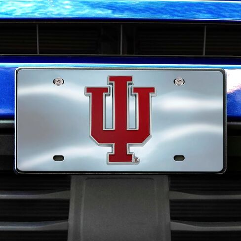 FANMATS 27550 Indiana Hooisers لوحة ترخيص أمامية من الفولاذ المقاوم للصدأ مع شعار معدني كبير مصبوب ثلاثي الأبعاد للفريق in Saudi Arabia