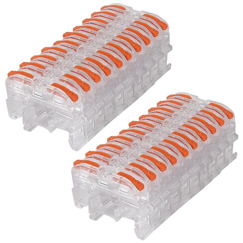 20pcs DIN Rail Terminal Blocks, Compact Wire Conductor Wiring Connectors for 24-12 AWG (Transparent) in Saudi Arabia