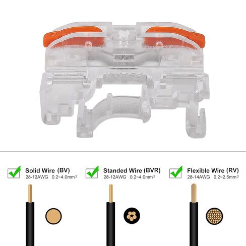 20pcs DIN Rail Terminal Blocks, Compact Wire Conductor Wiring Connectors for 24-12 AWG (Transparent) in Saudi Arabia