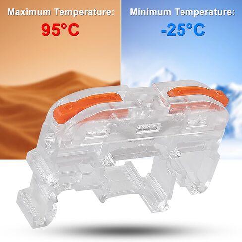 20pcs DIN Rail Terminal Blocks, Compact Wire Conductor Wiring Connectors for 24-12 AWG (Transparent) in Saudi Arabia