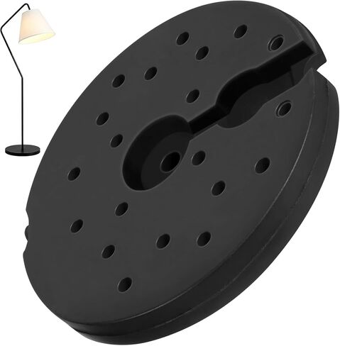 5.95Lb Round Plastic Floor Lamp Base Weight, 9.3 Inch Black Weighted Disc for Home Living Room Bedroom Lighting in Kuwait