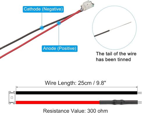0805 Pre-Wired Micro LED, 12 Pcs 3-6V Pre-soldered Mini Light Emitting Diodes Surface Mount Device for Model Building, DIY, Science Projects, 9.8" Length, Colorful Flash in Saudi Arabia