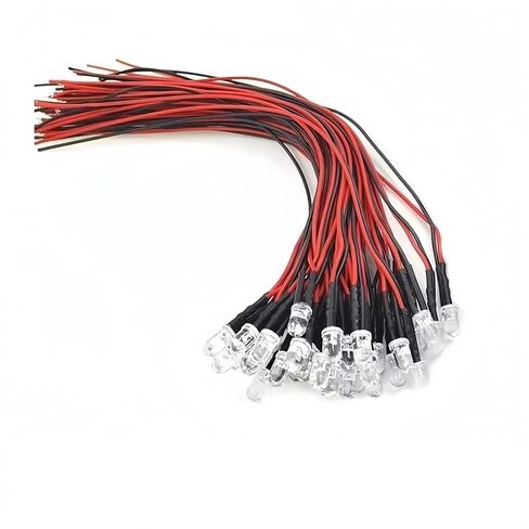 Micro LED Set - 50 Pcs Pre-soldered Mini Light Emitting Diodes for Model Building and DIY Projects - 7 Colors, 7.87" Length(Orange,3MM) in Saudi Arabia